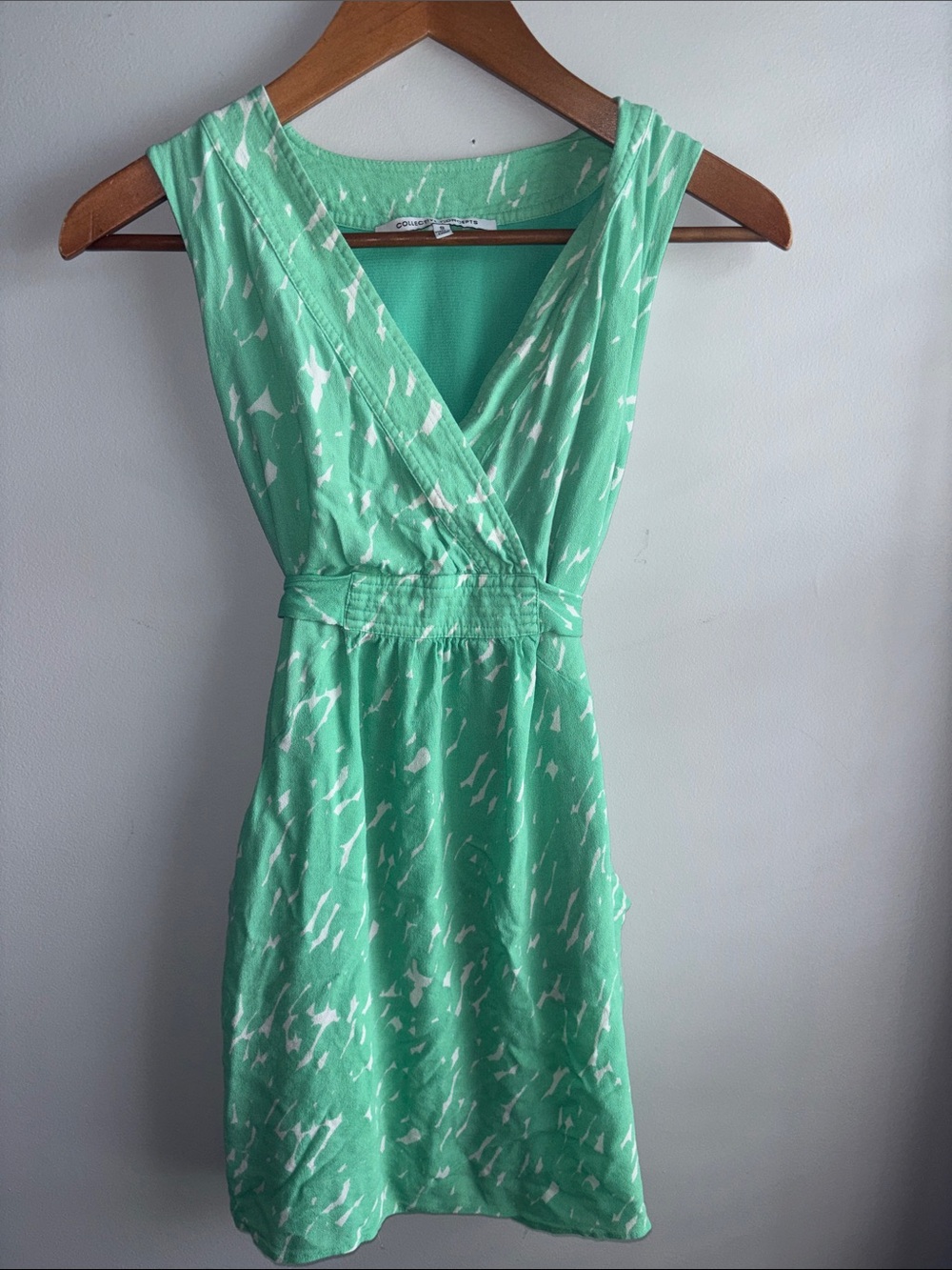 Collective Concepts Mint Green Sleeveless Wrap-Style Dress
